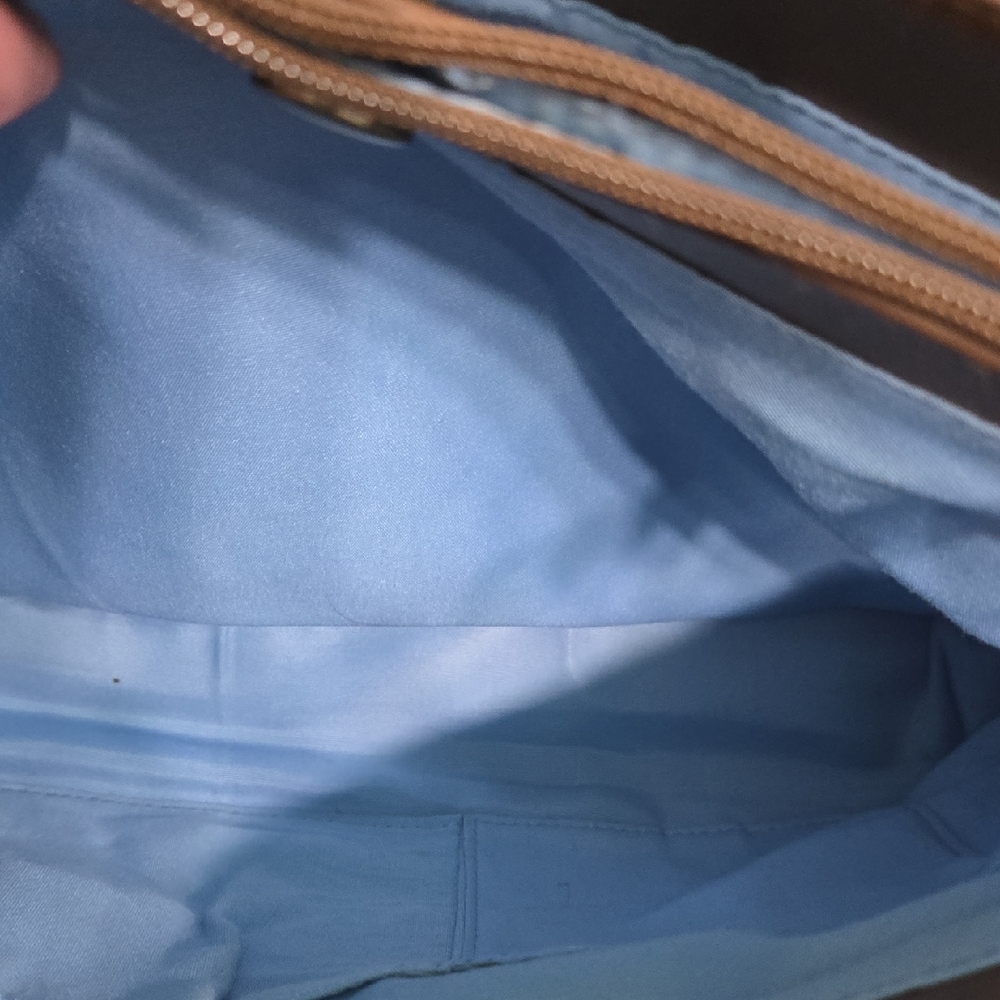 Relativity Blue and Brown Striped Shoulder Bag - Picture 10 of 13